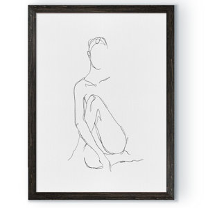 Orren Ellis Nude Contour Sketch II Framed by Paul Cezanne Painting